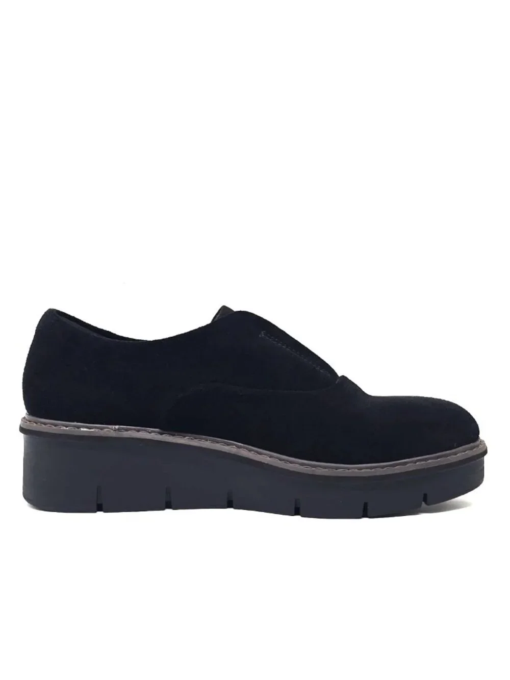 Clarks Airabell Sky Black Suede Slip-on Comfy Platform Wedge Women's Size 8M